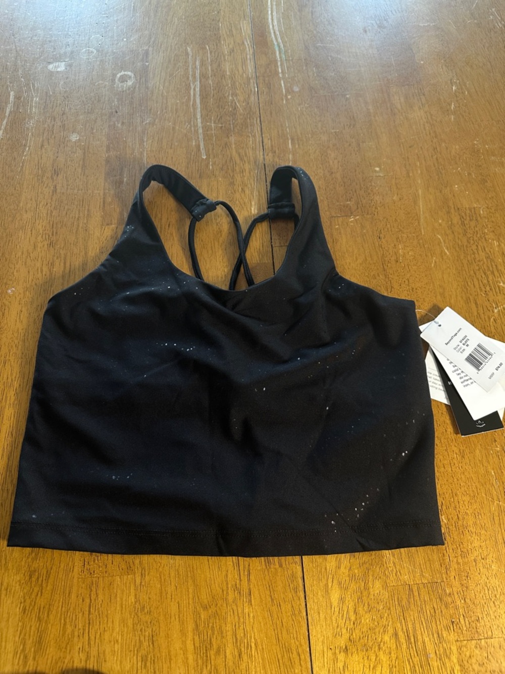 Women’s Beyond Yoga Black Strappy Sports Bra with Thin Crossback Straps Size M